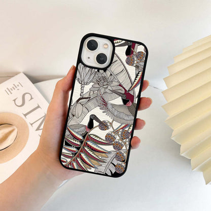 Tropical Sketch Glass Case