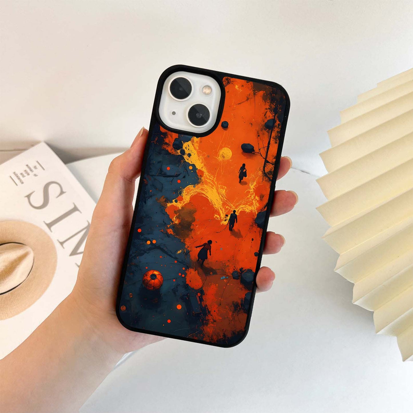 Red Volcano Art Glass Case