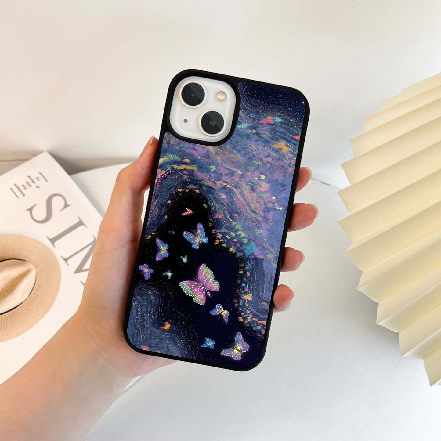 Galactic Bloom Butterflies Glass Case