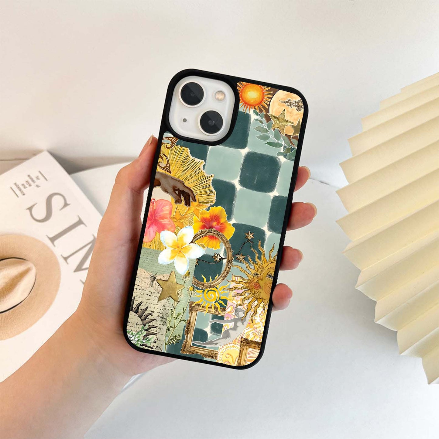 Green Sun Moon Bloom Glass Case