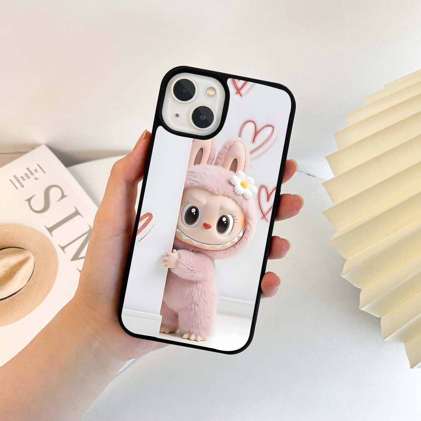 Pinky labubu Glass Case