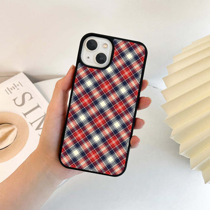 Red Checker Pattern Glass Case