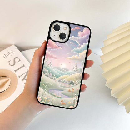 Enchanting Pastel Landscape Glass Case