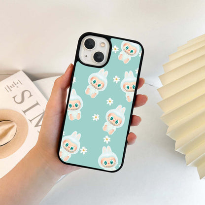 Flower Pattern With Labubu Glass Case