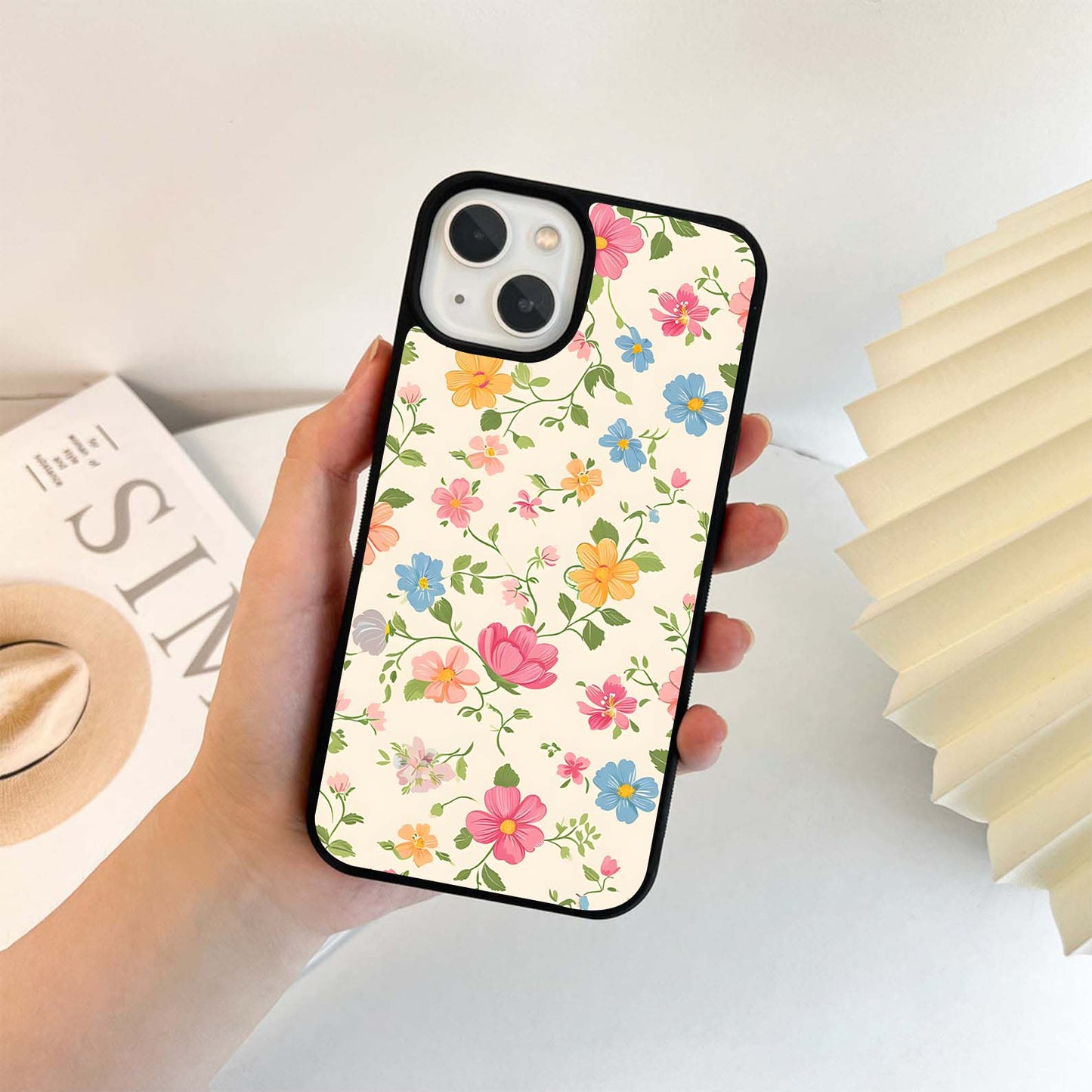 Vintage Pastel Garden Glass Case