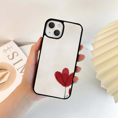 Red & Lavender Mini Flower Glass Case