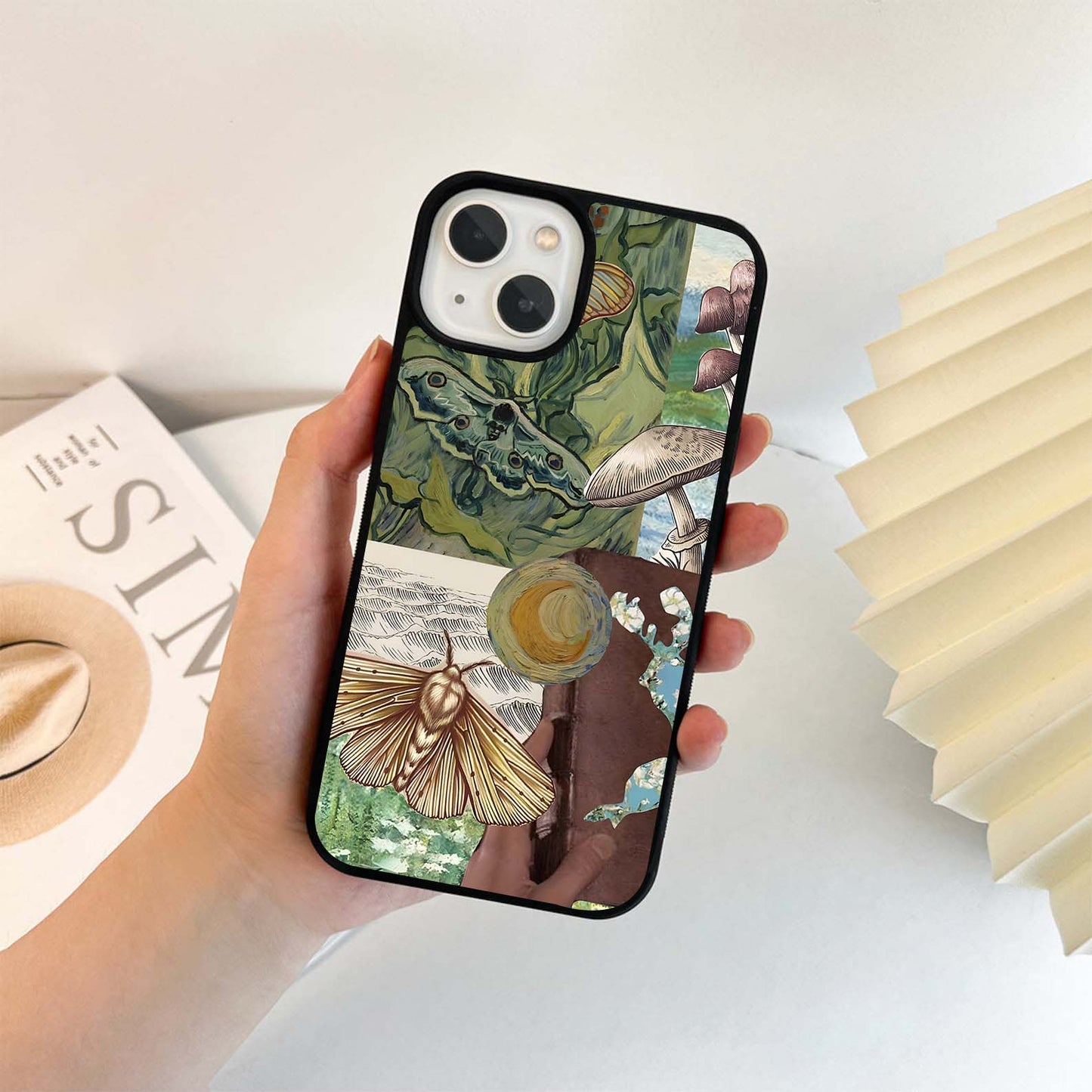 Moth Framed Art Glass Case