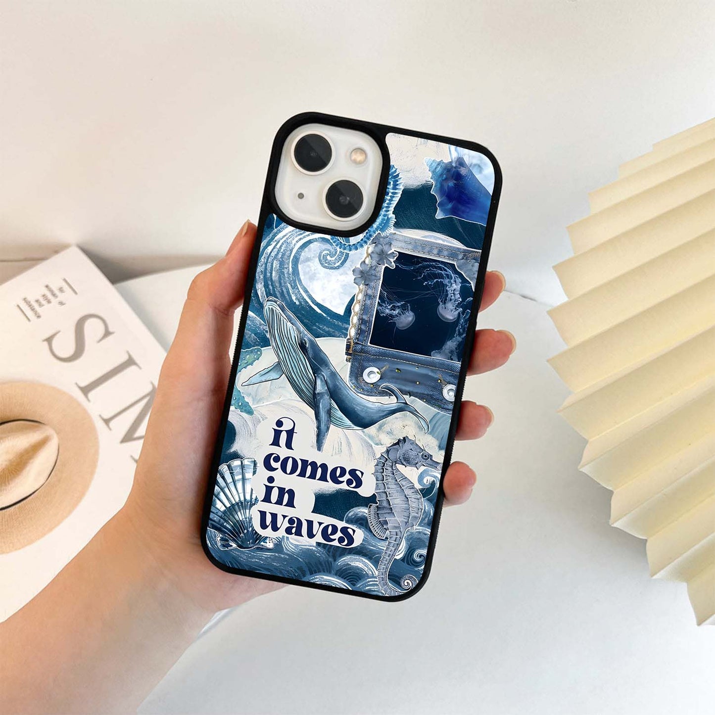 Ocean Dream Collage Glass Case