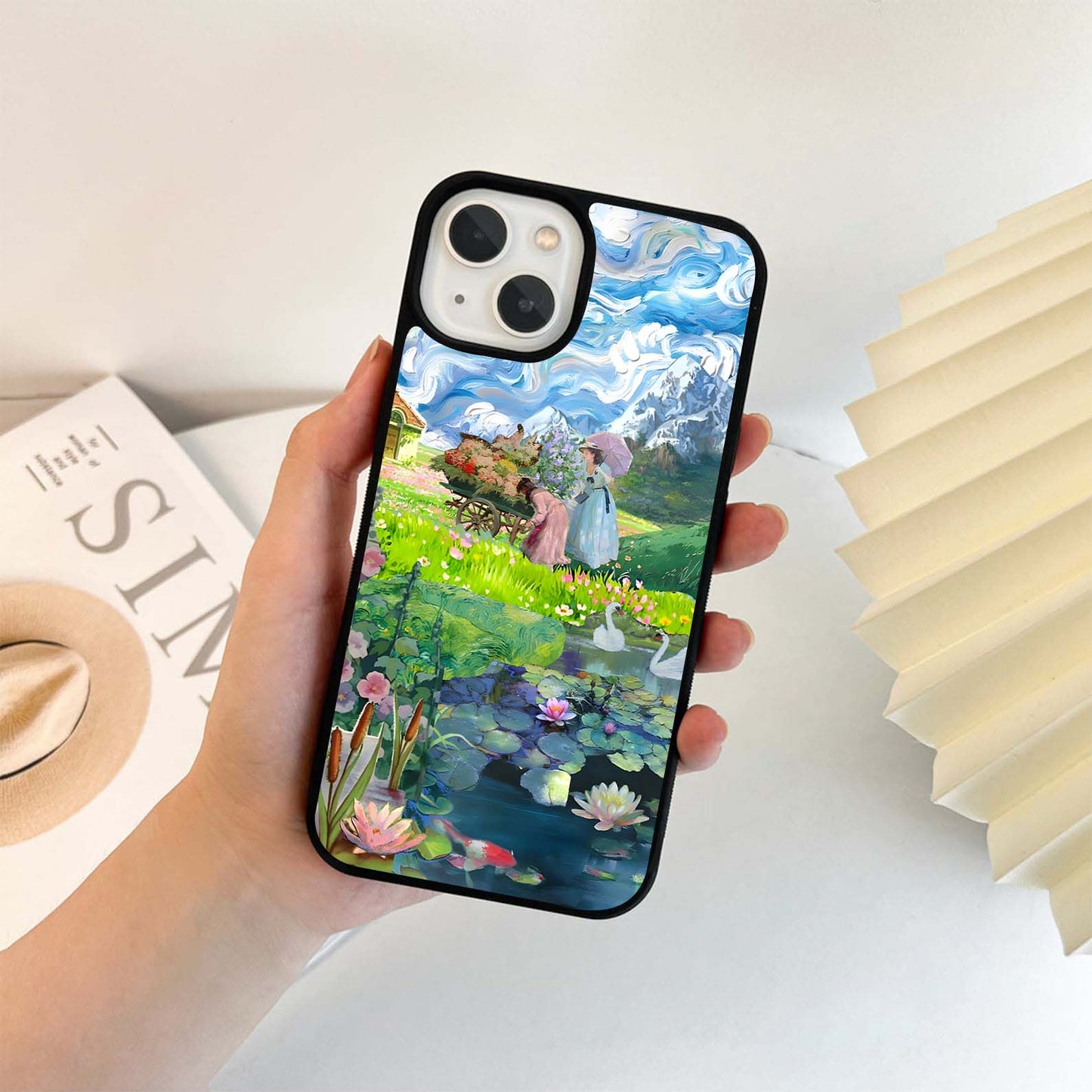 Whimsical Countryside Garden Glass Case