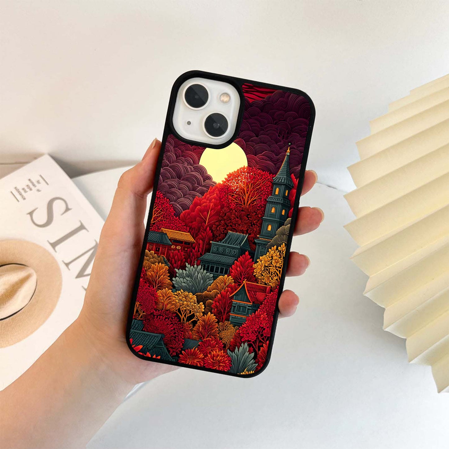 Red Scenery Hot Glass Case