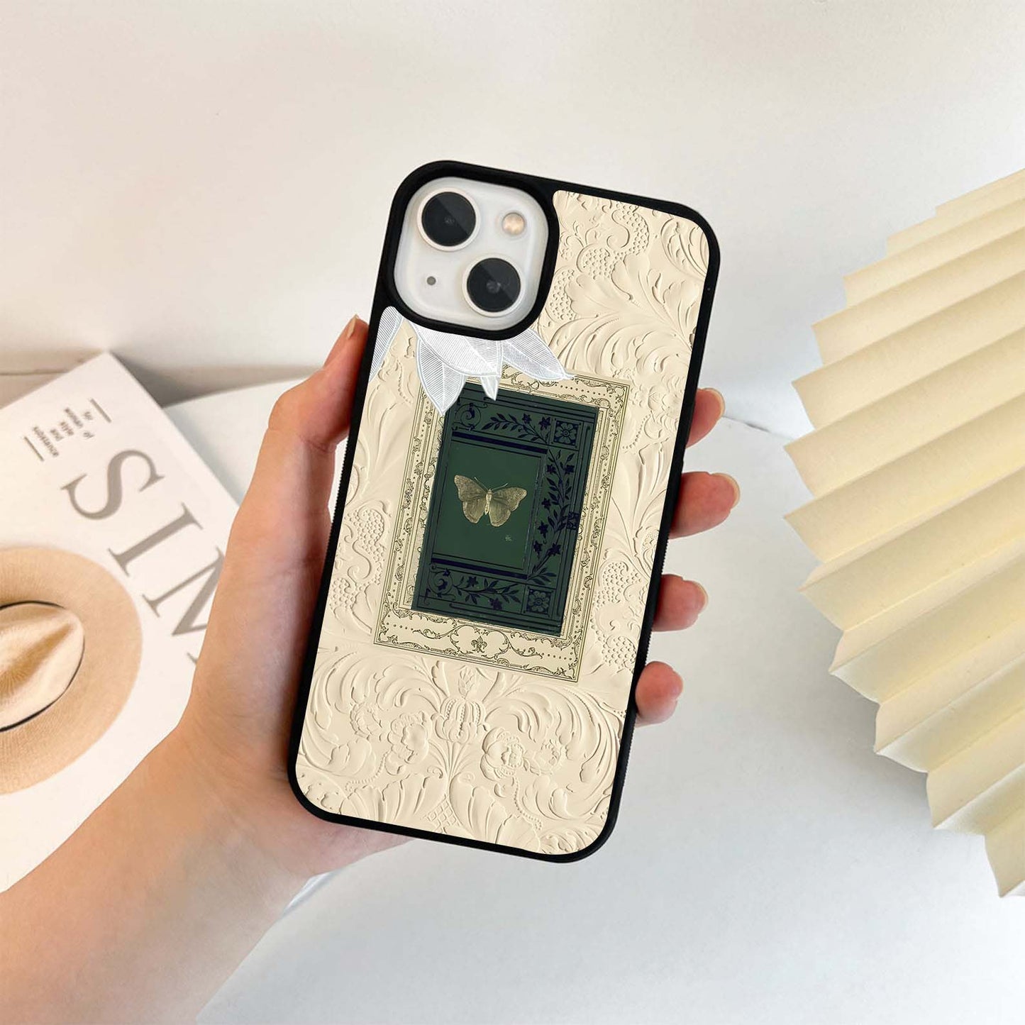 Pastel Biege Wall Art Glass Case