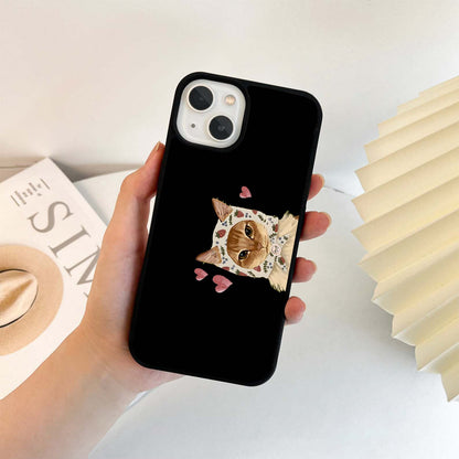 Strawberry Cat Love Glass Case