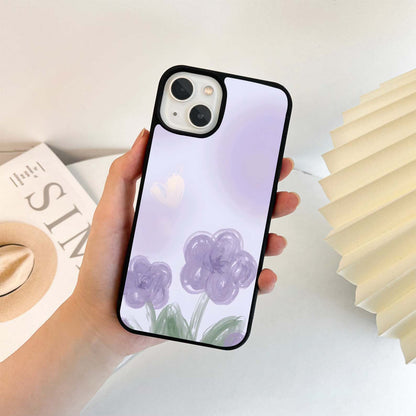 Whimsical Lilac Flower Glass Case