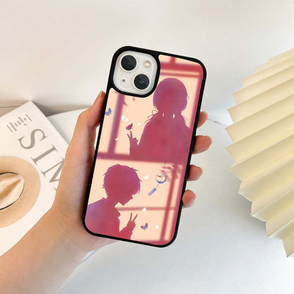 Pink Shadow Couple Glass Case