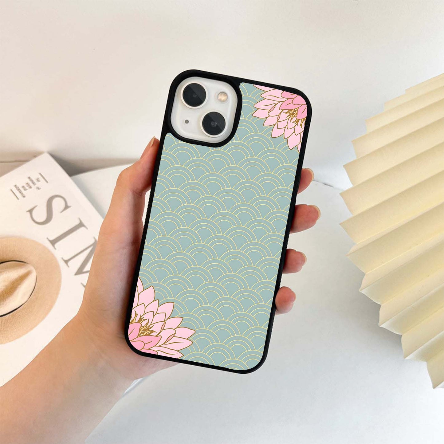 Dreamy Green Bloom Glass Case