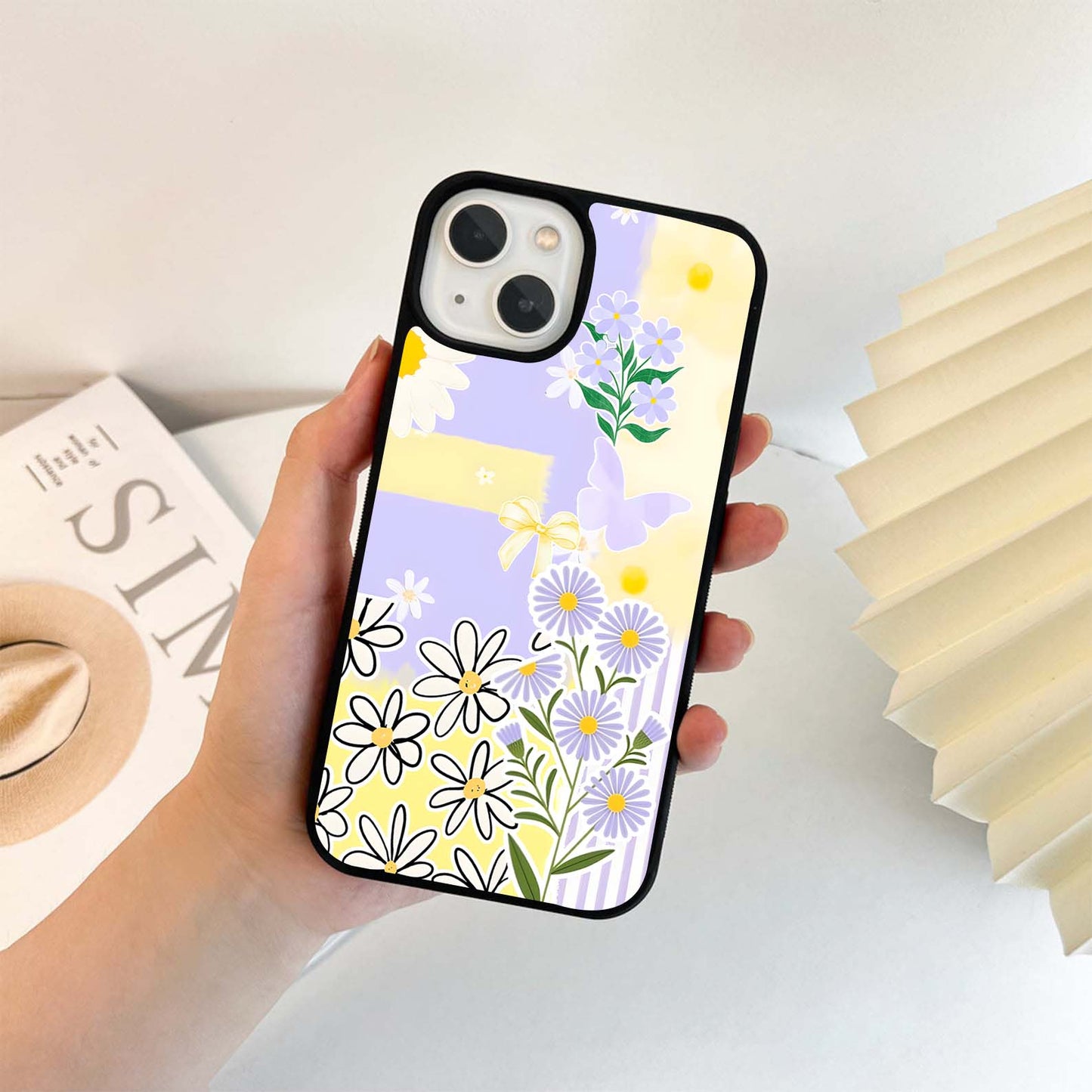 Yellow Petal Delight Glass Case