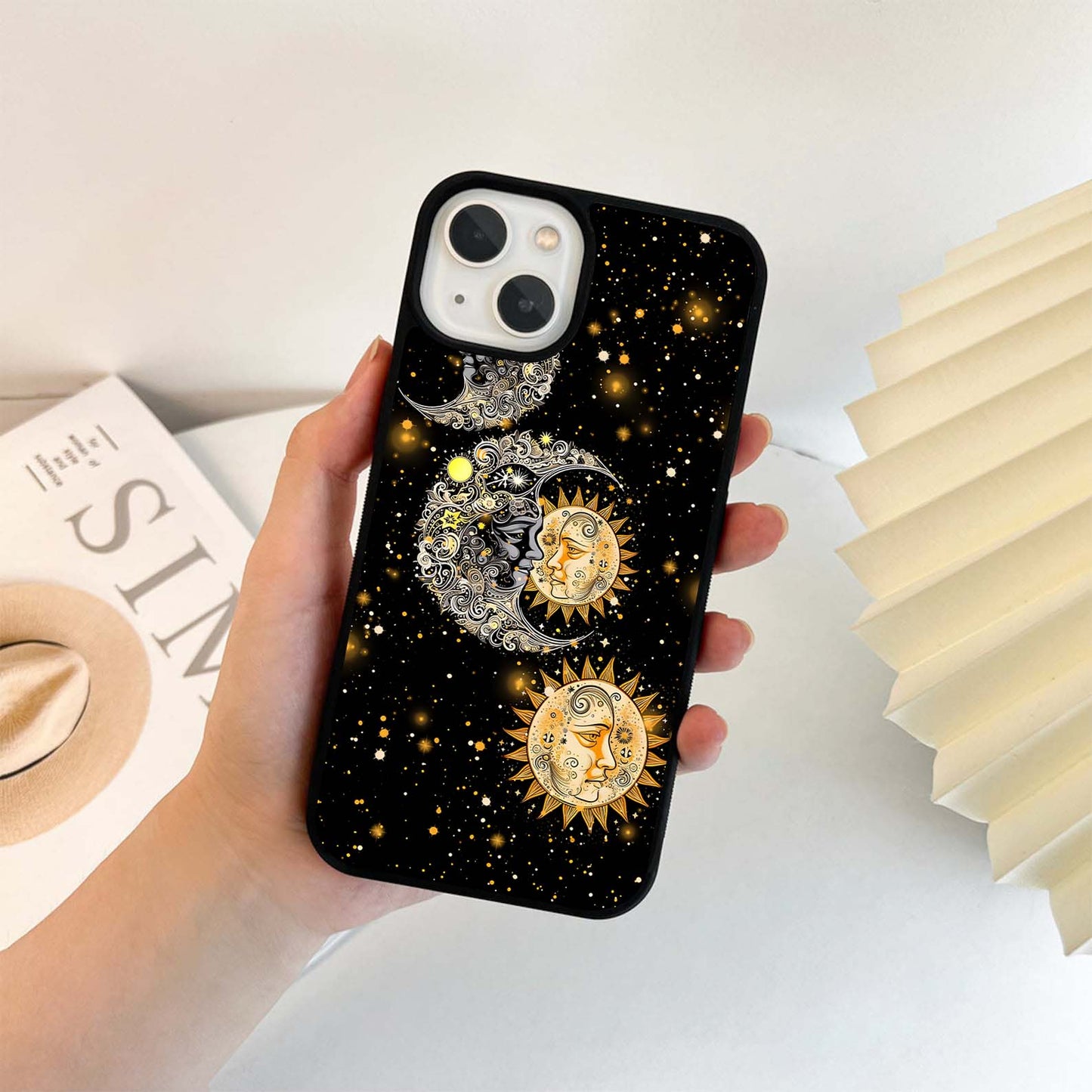 Dark Boho Moon Glass Case