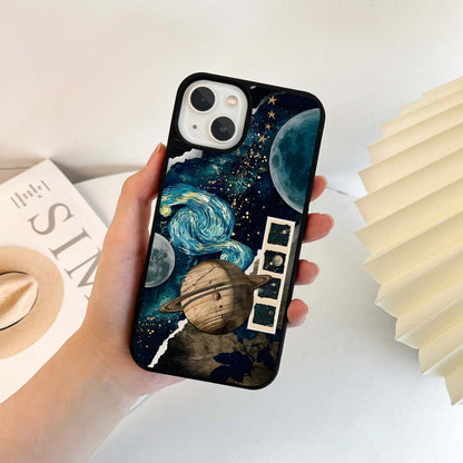 Space with swirling galaxy Glass Case