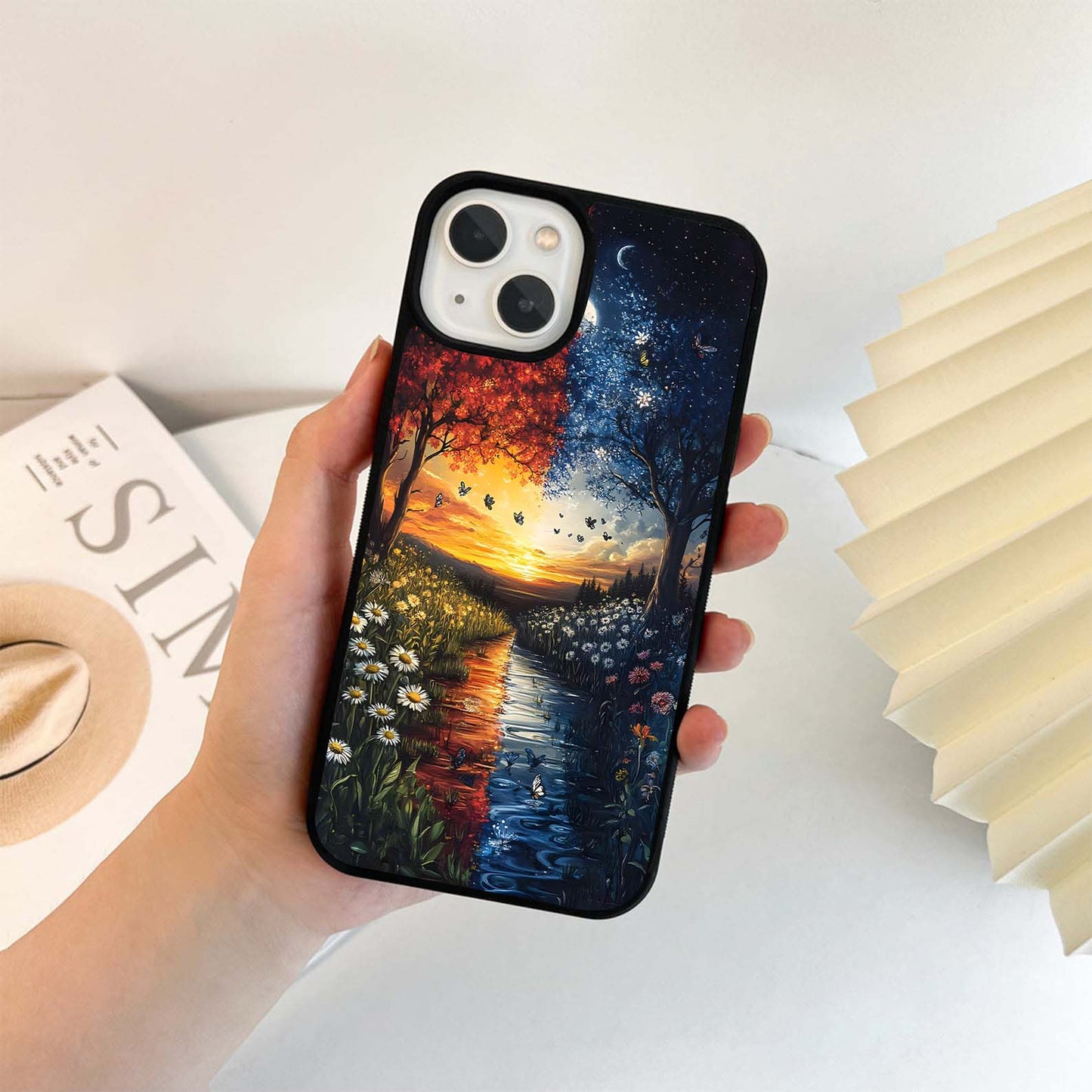 Double Shade Scenery Glass Case