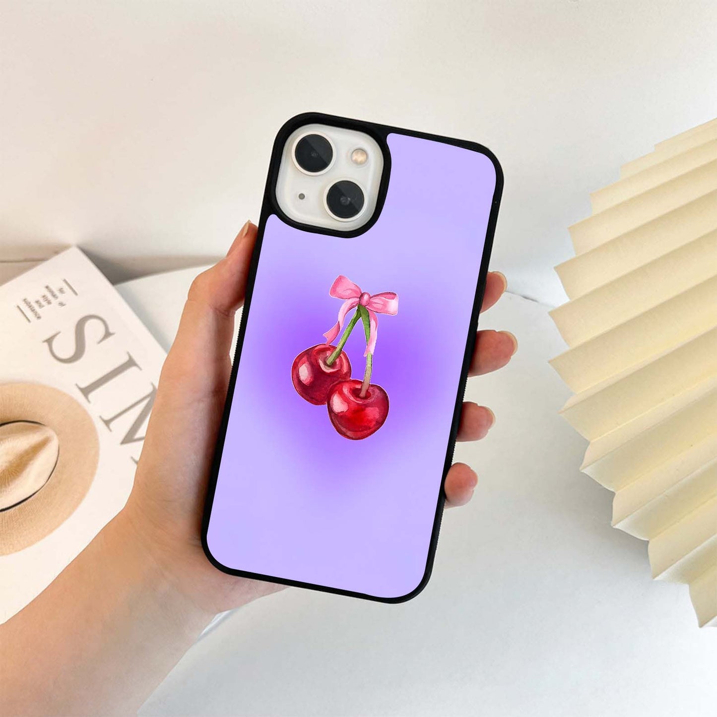 Purple Cherry Blush Glass Case