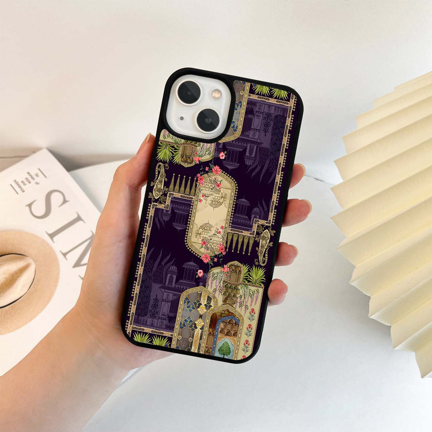 Velvet Mughal Art Glass Case