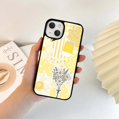 Aesthetic Yellow Floral Glass Case