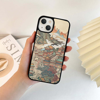 Tropical House Pattern Glass Case