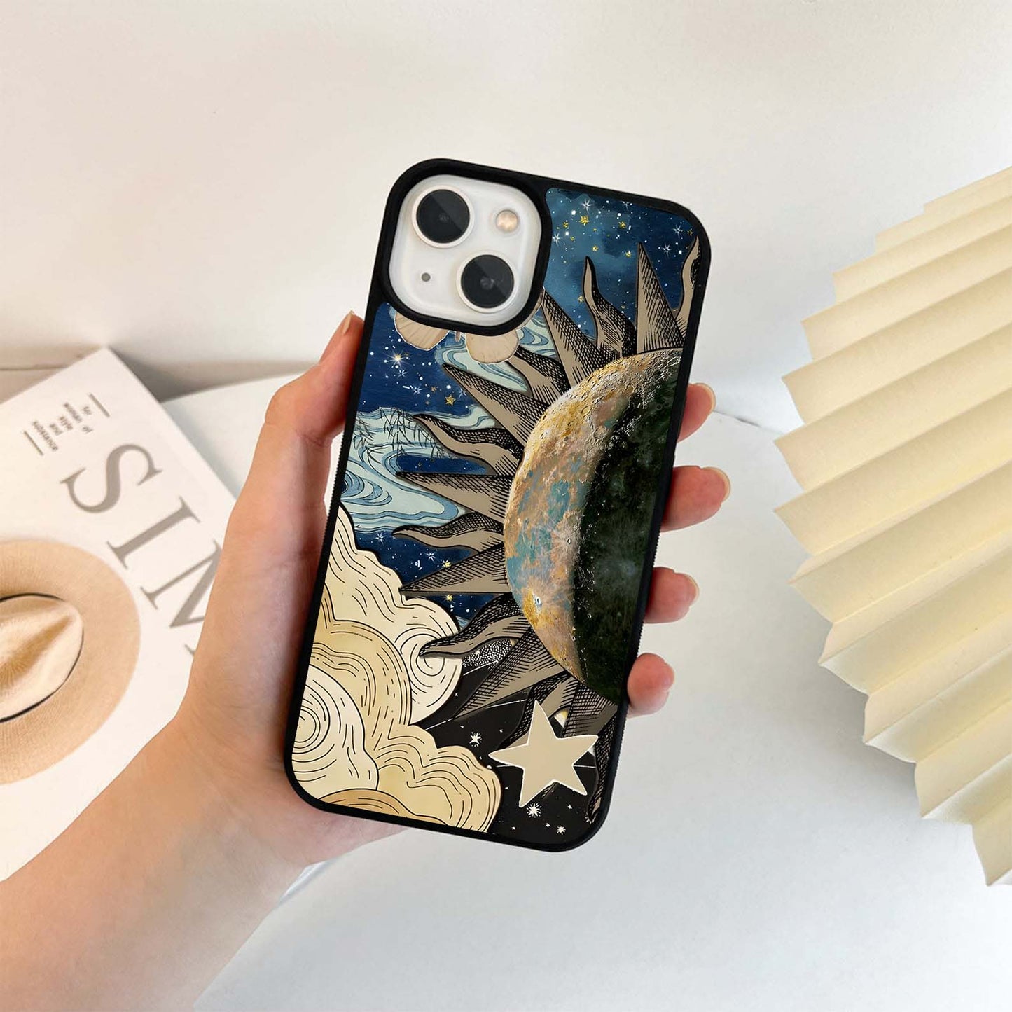 Half Sun Clouds Glass Case