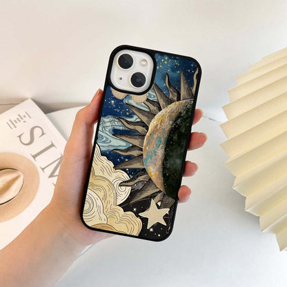 Half Sun Clouds Glass Case