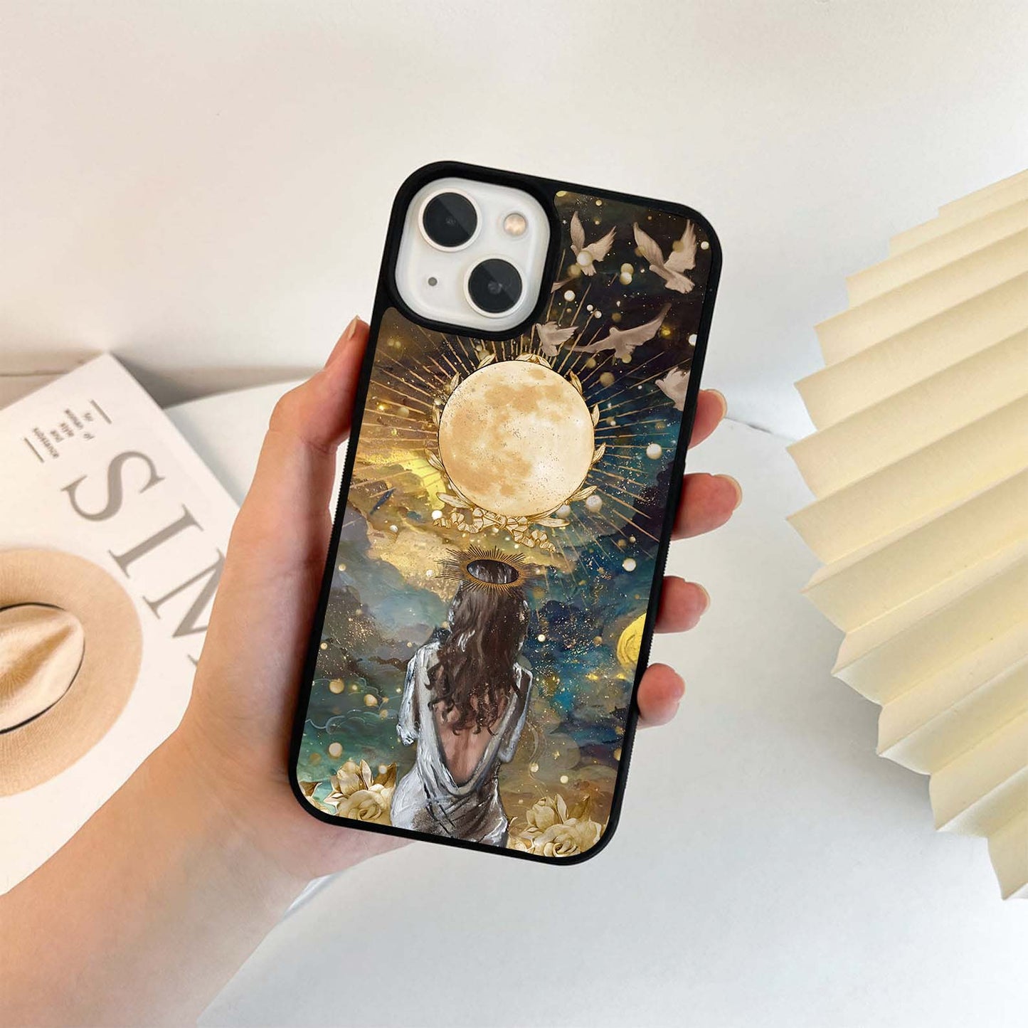 Night Sky Girl Glass Case