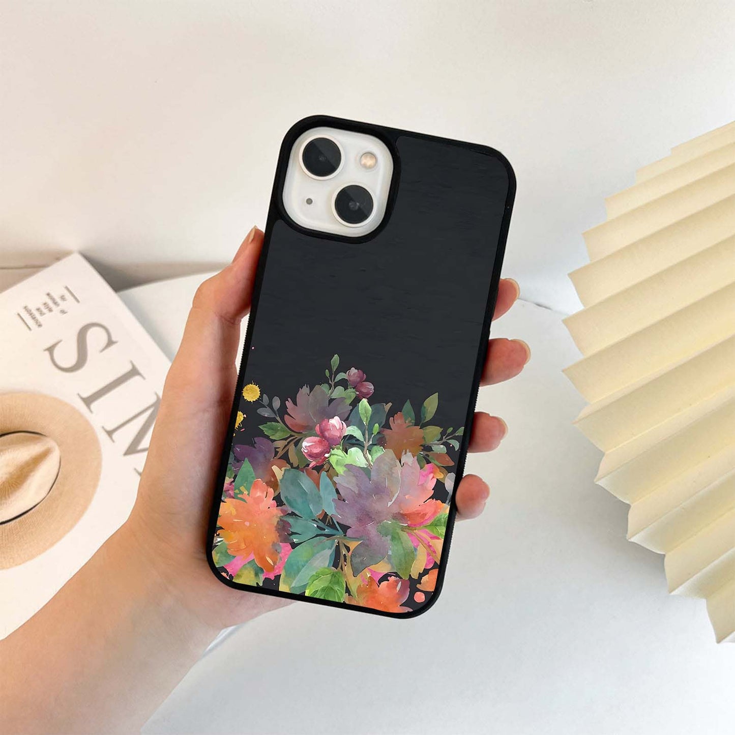 Watercolor Flame Petals Glass Case