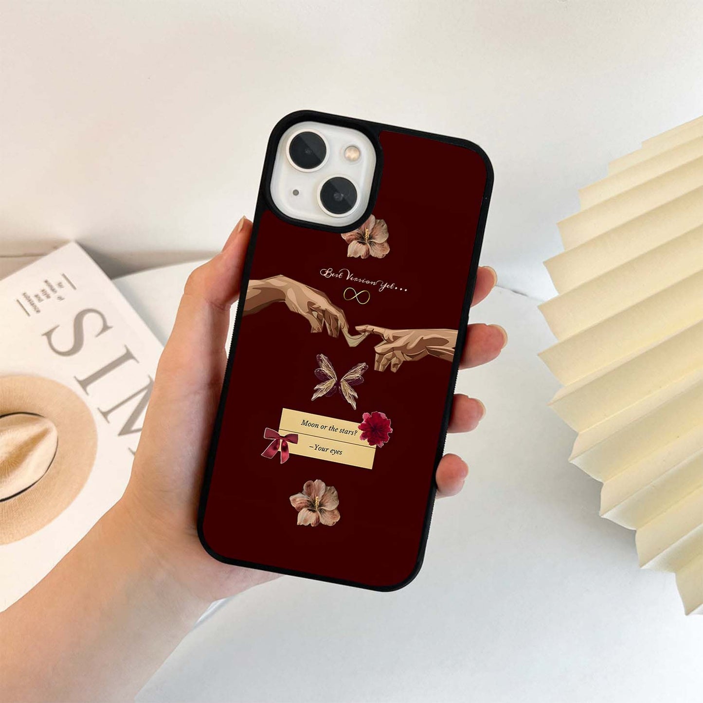 Aesthetic Couple Hands Glass Case