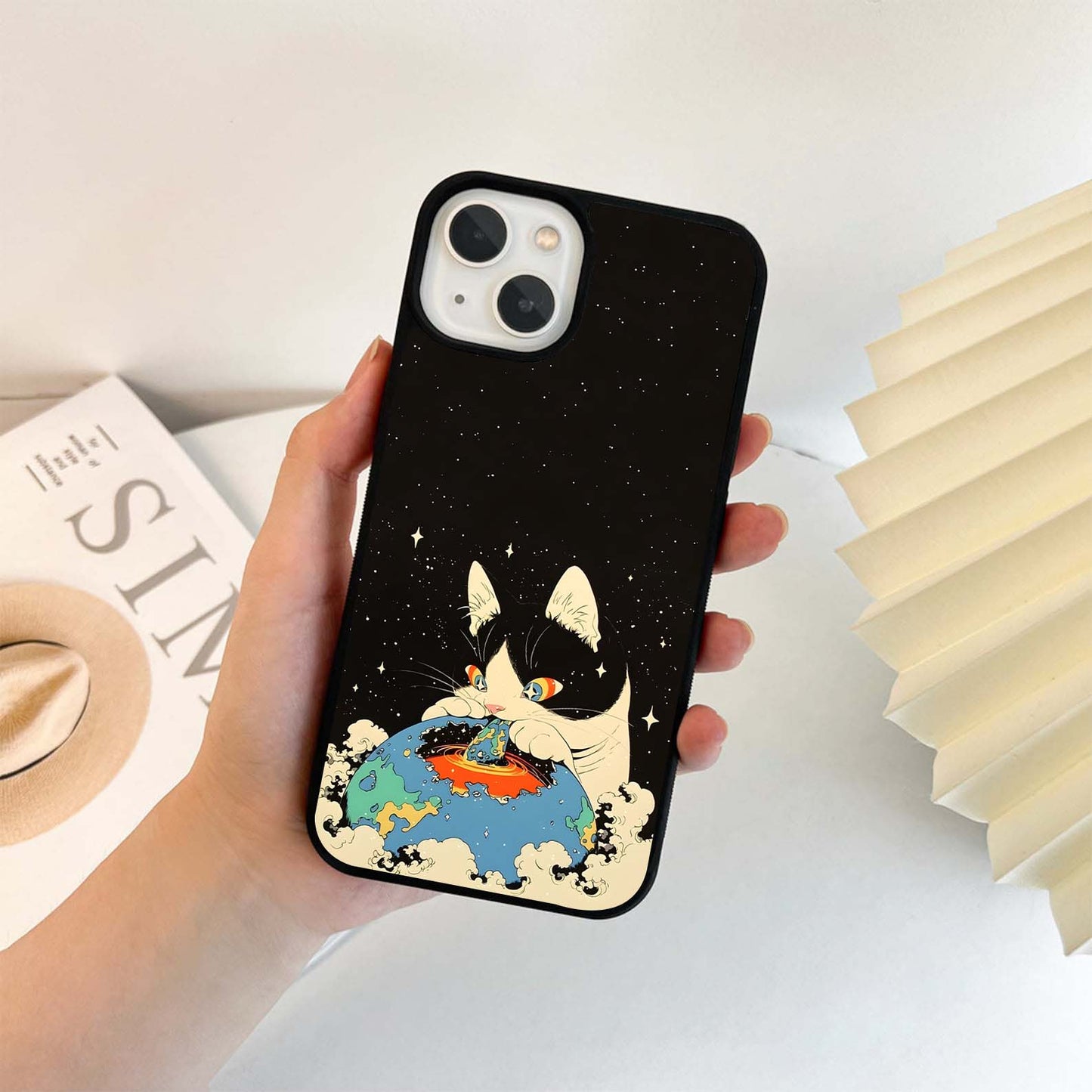 Galaxy Cat Feast Glass Case