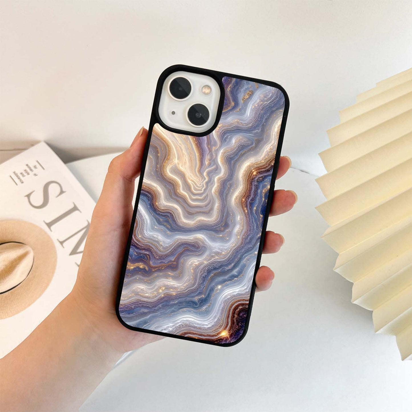 Celestial Marble Waves Glass Case