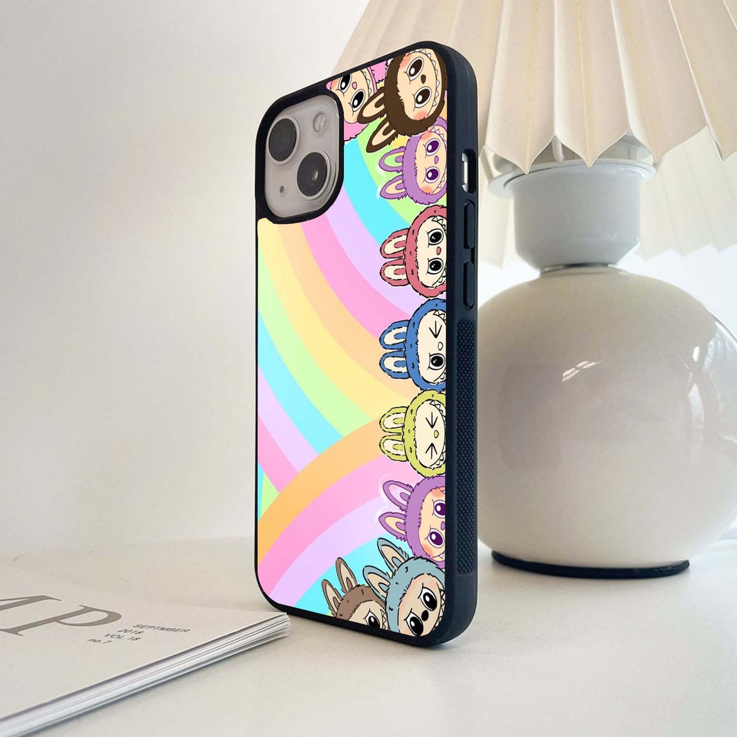 Rainbow Art Labubu Glass Case