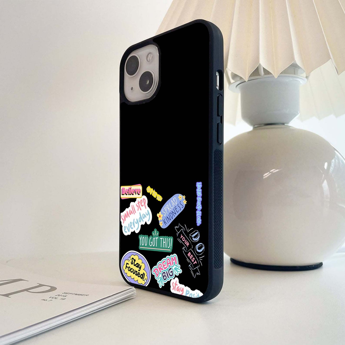Motivational Stickers Glass Case
