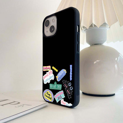 Motivational Stickers Glass Case
