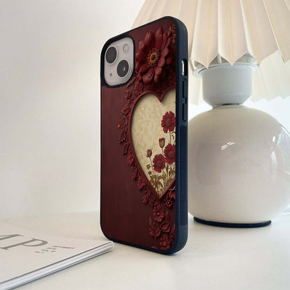 Wine Heart Vintage Art Glass Case