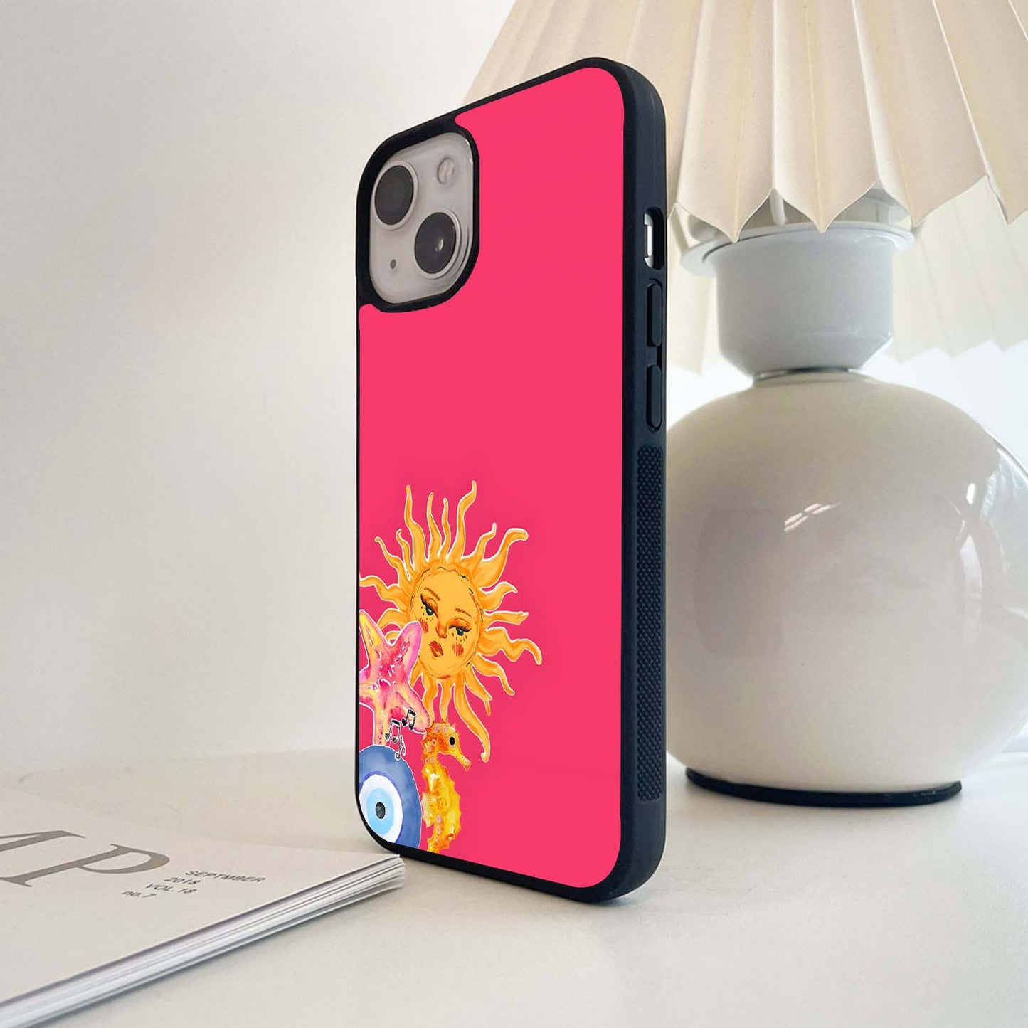 Simple Pink Groovy Sun Glass Case