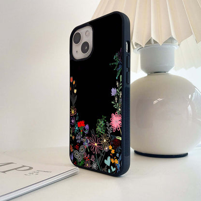 Neon Floral with Fairy Glass Case