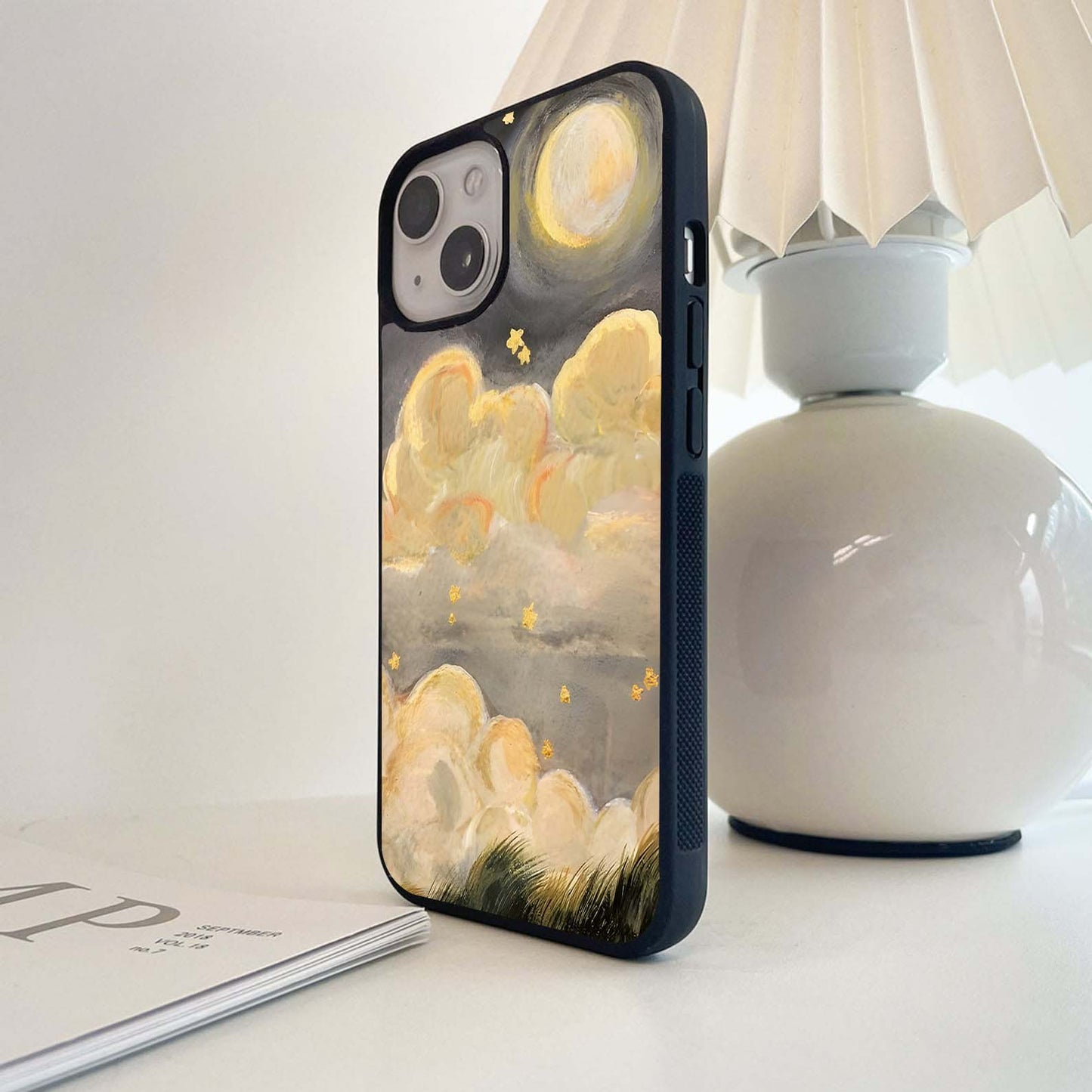 Golden Cloud Whispers Glass Case