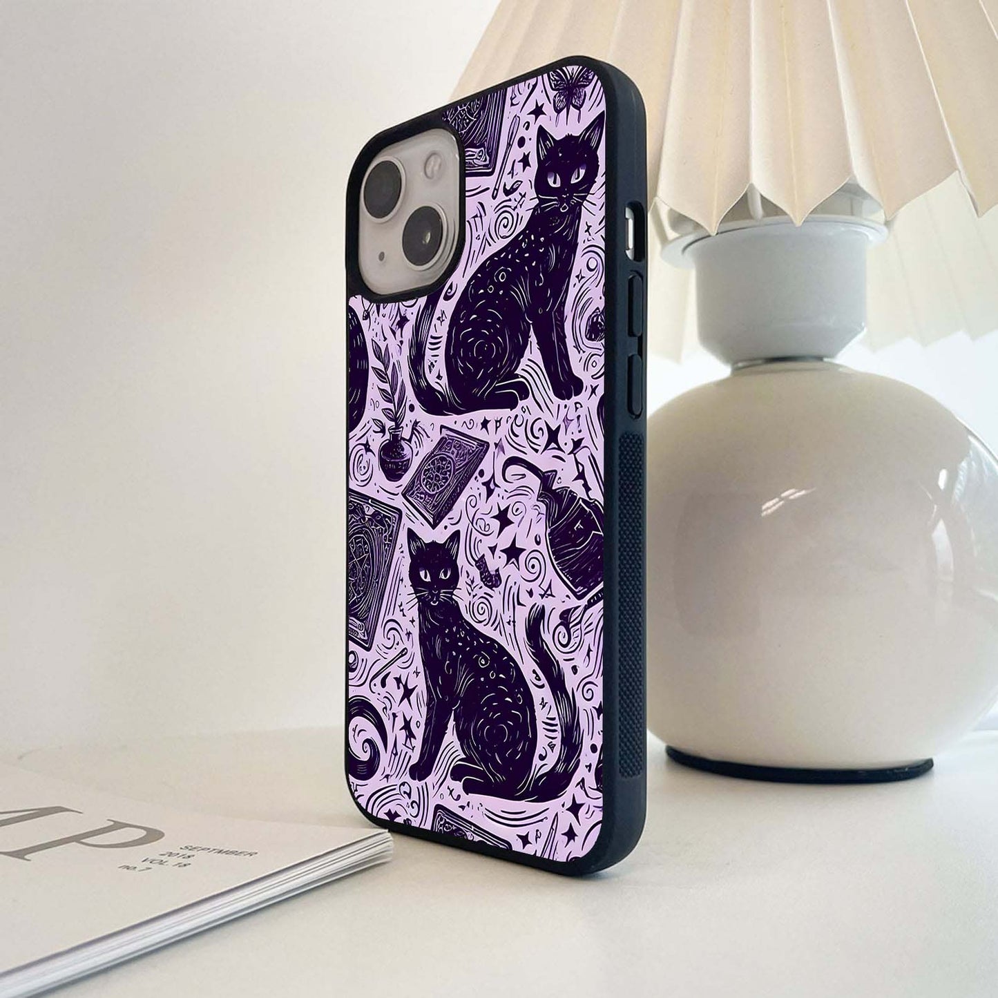 Witchy Cats and Magic Elements Glass Case