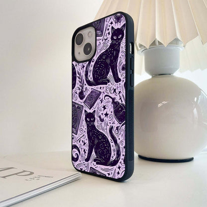 Witchy Cats and Magic Elements Glass Case