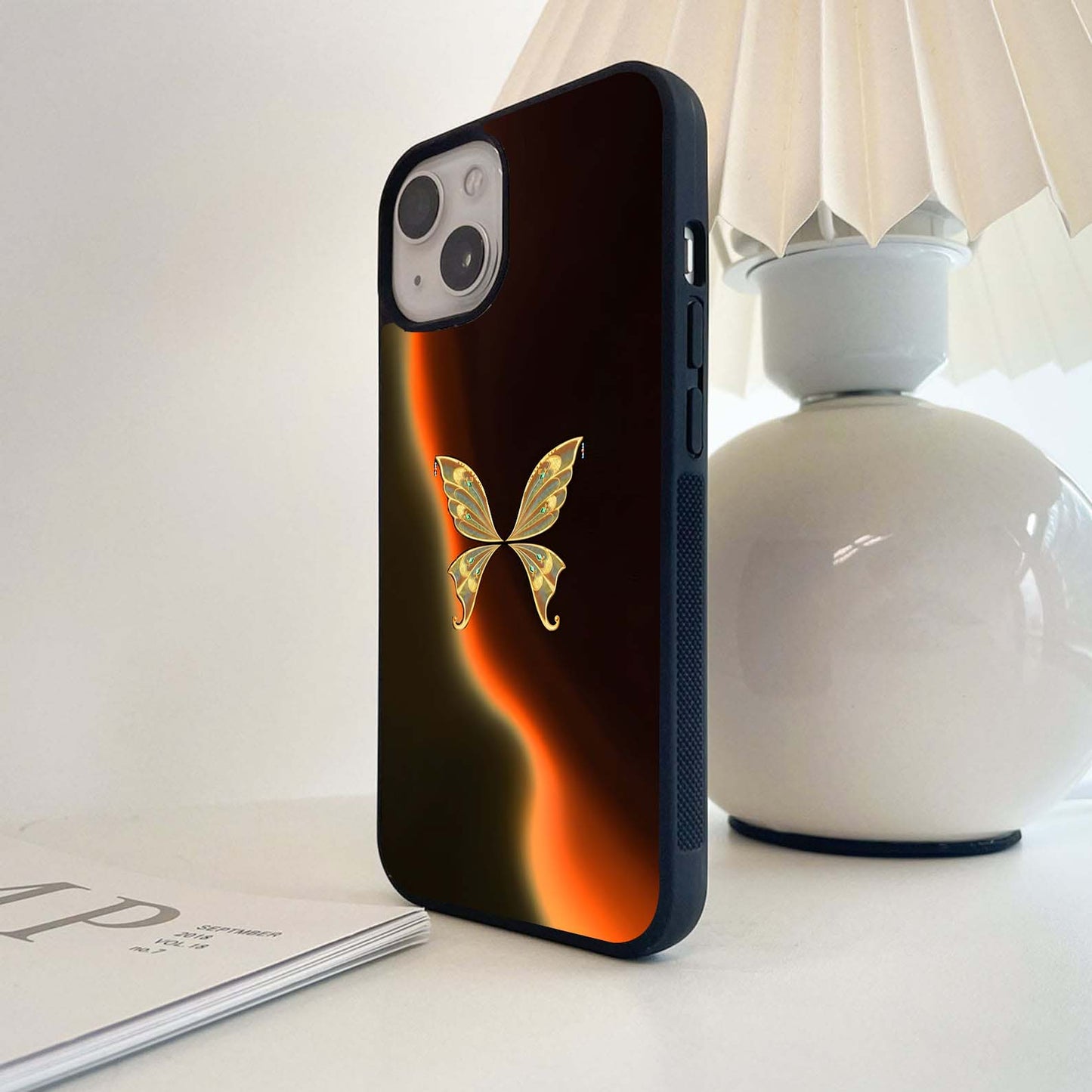 Waving Gradient Butterfly Glass Case