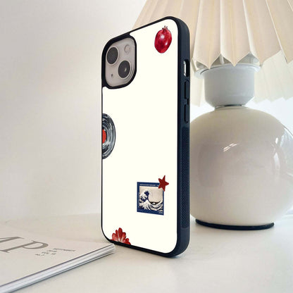 Classic Red Gingham Checks Glass Case