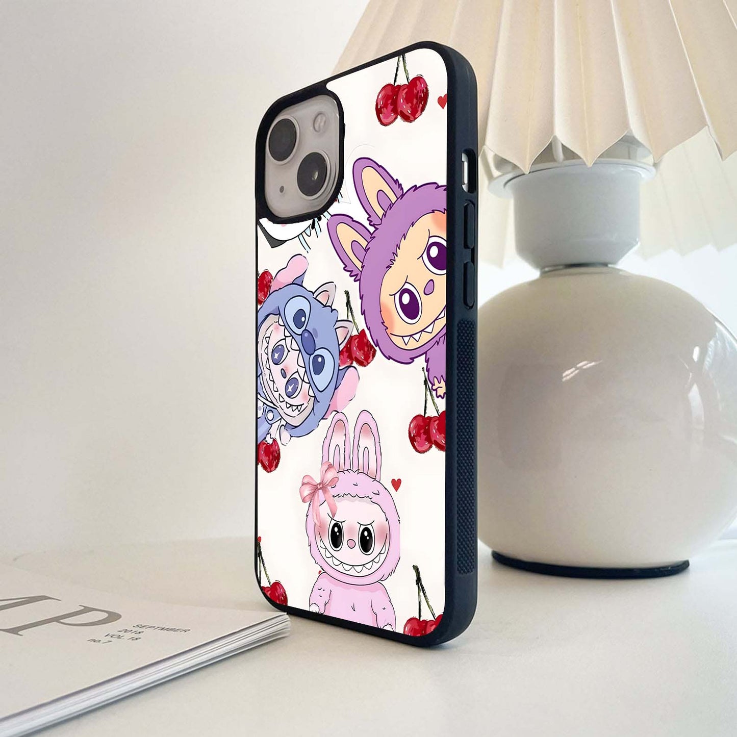 Labubu With Cherry Glass Case