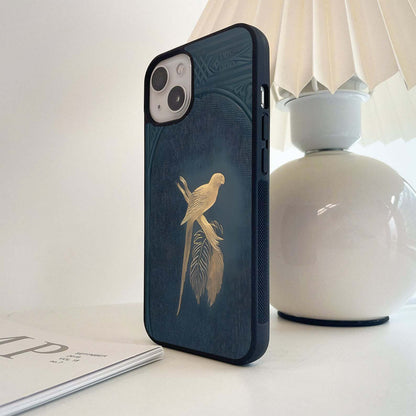 Golden Parrot Elegance Glass Case