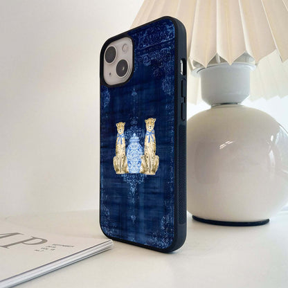 Blue Carpet Pattern Glass Case