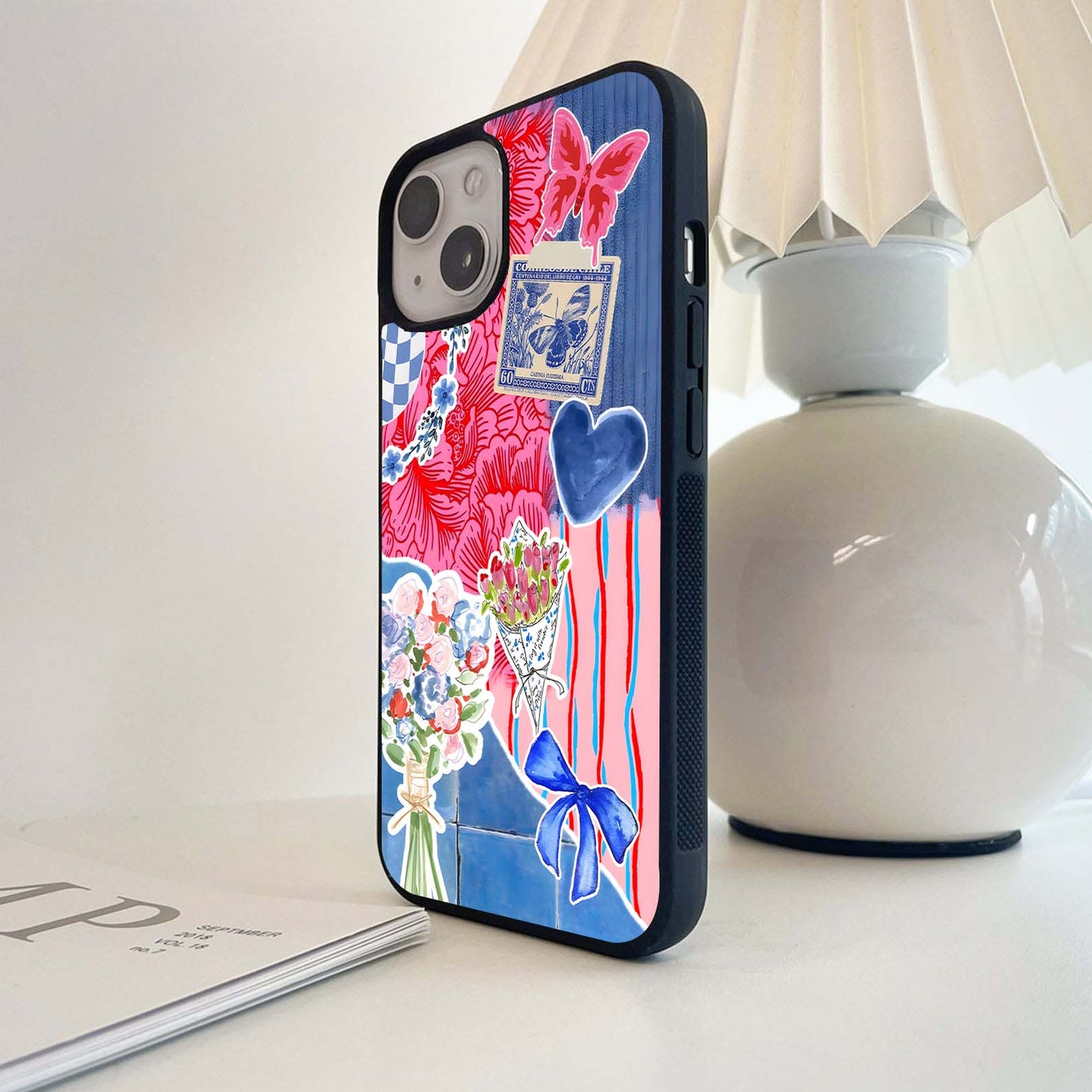 Eclectic Bloom Collage Glass Case