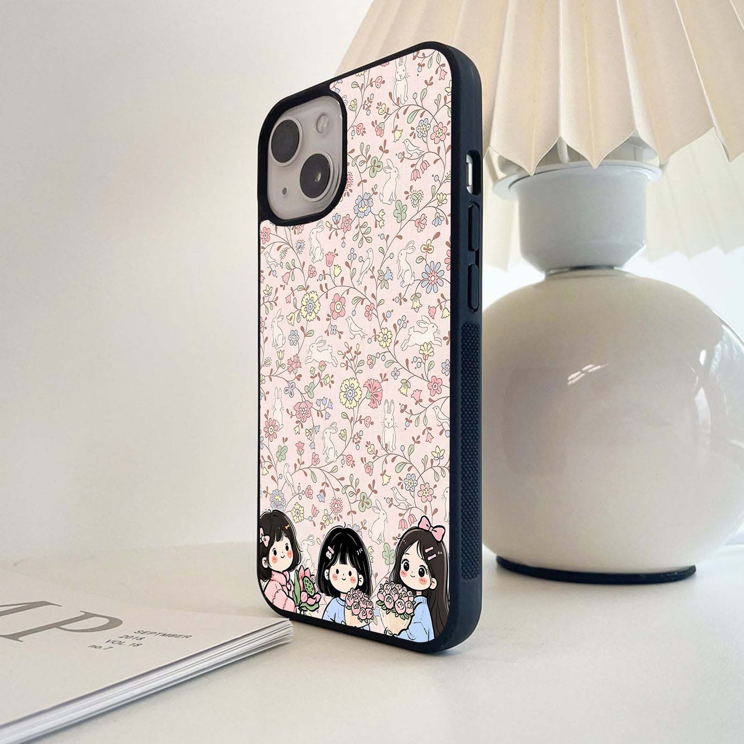 Floral Friends Girls Glass Case